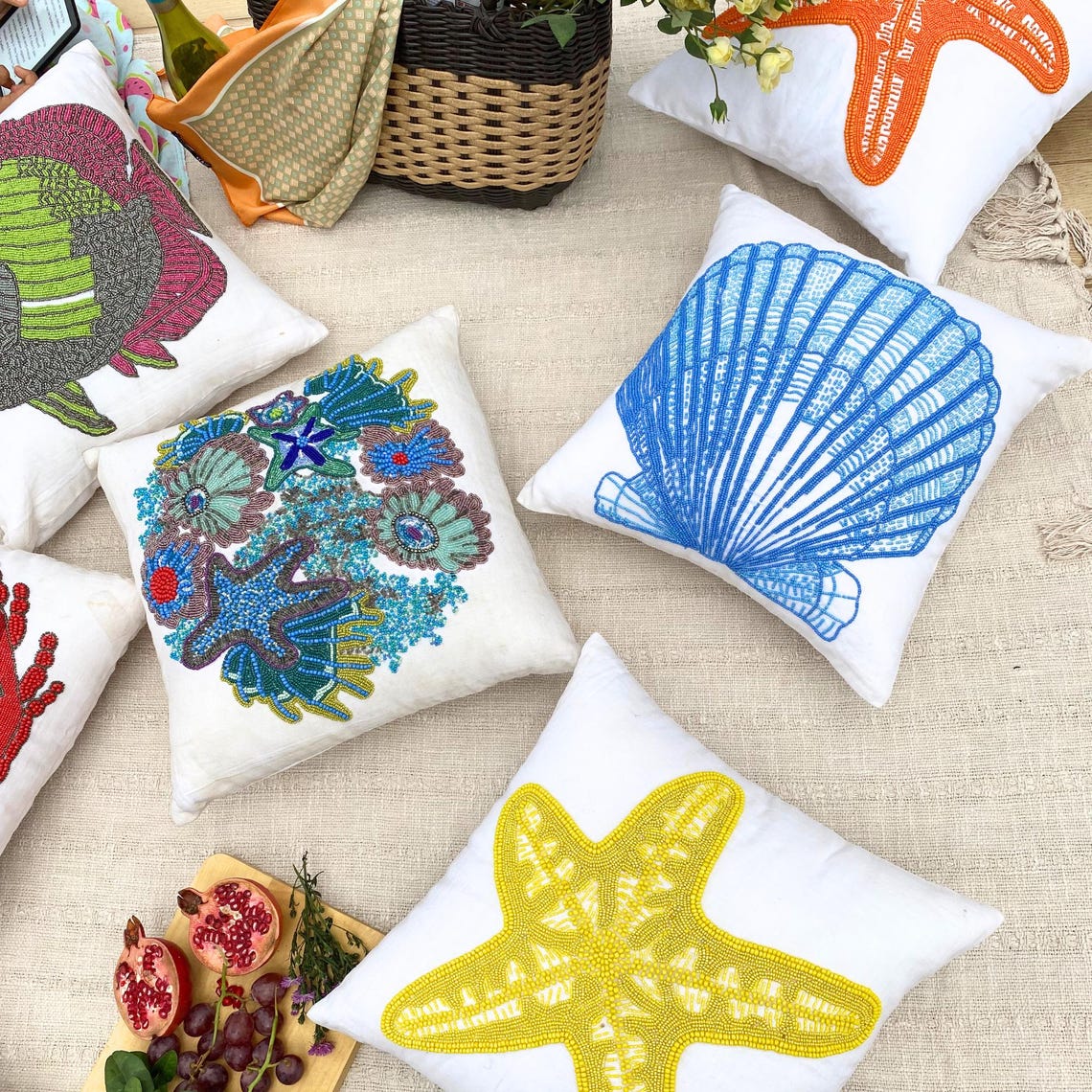Starfish Motif throw pillow cover, product view 10