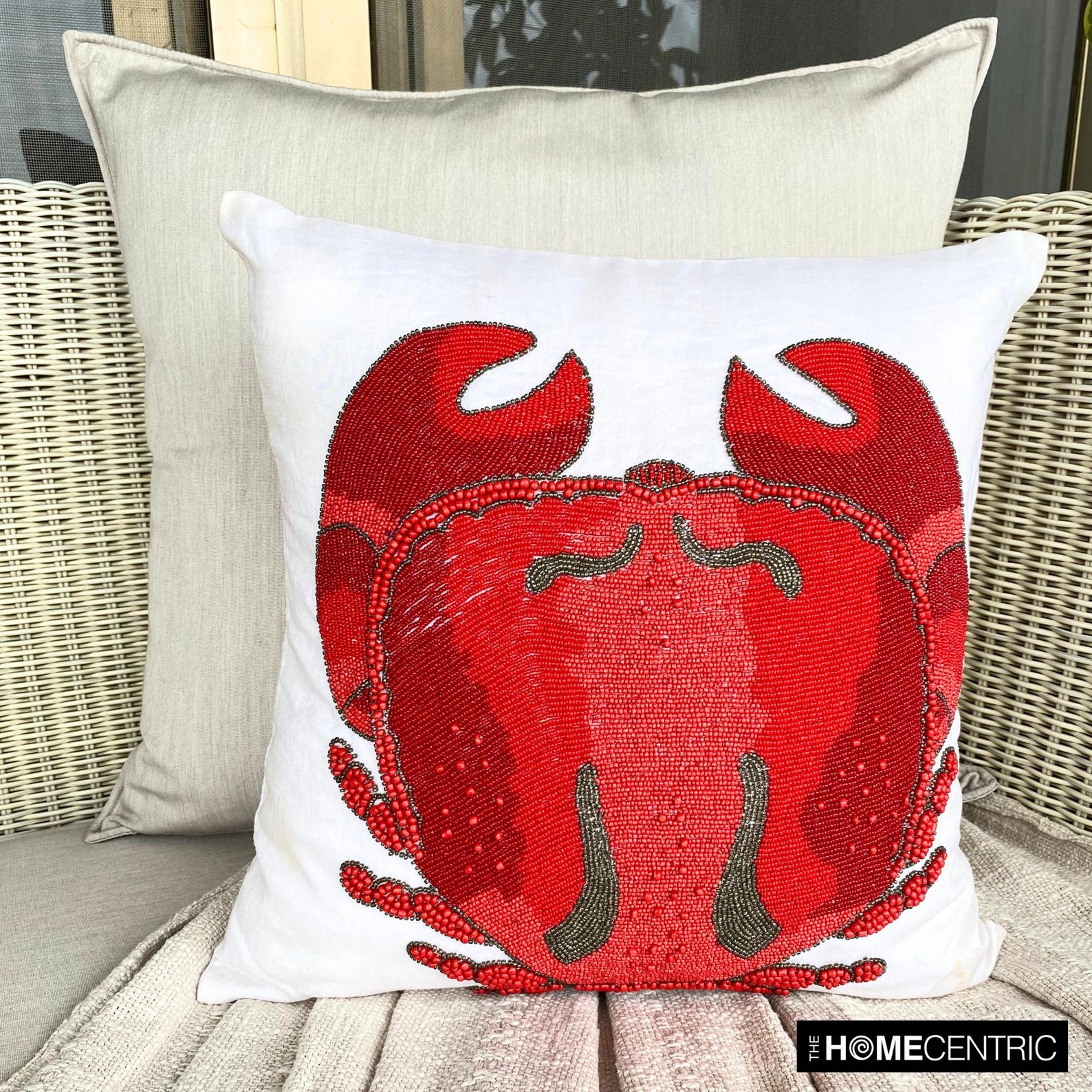 Crab Motif throw pillow cover, product view 6