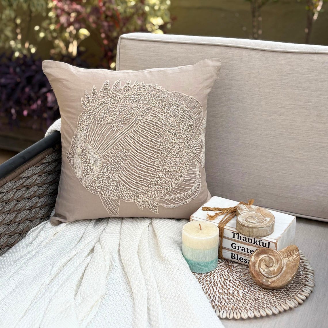 Scallop Shell throw pillow cover, product view 17
