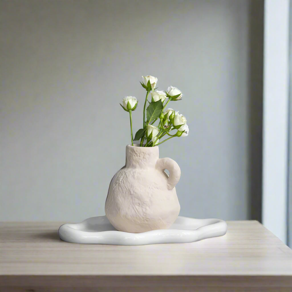 Rustic Stone Texture Ceramic Mini Bud Pitcher Vase product view