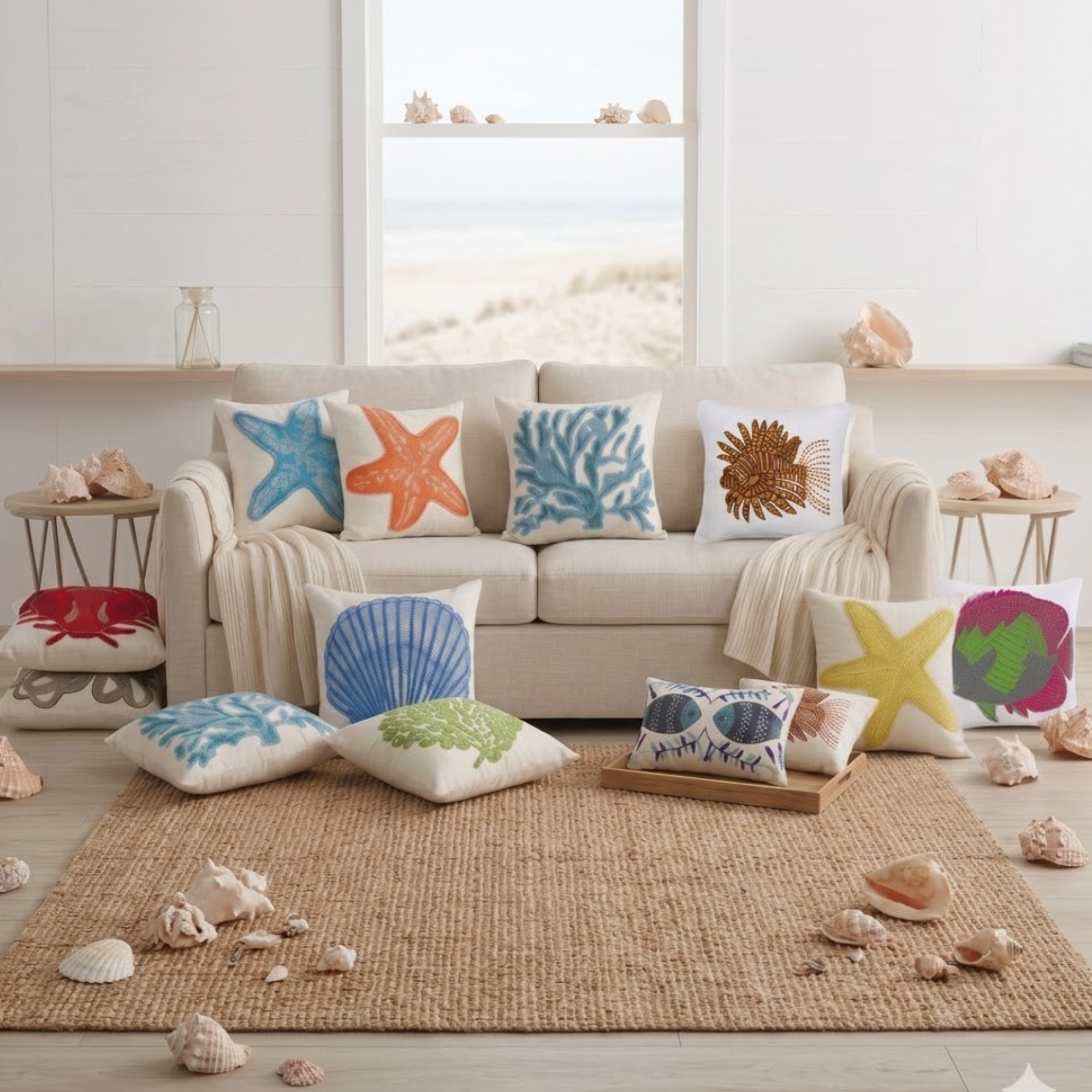 Starfish Pattern throw pillow cover, product view 6