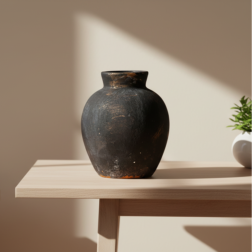 Rustic Terracotta Ceramic Vase Bud Vase product detail view 2
