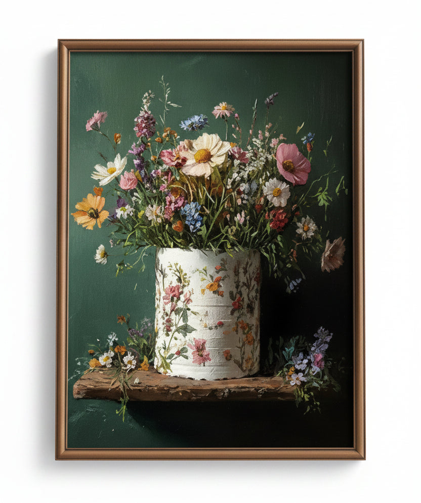 Floral Vase Retro Wall Art Print product view