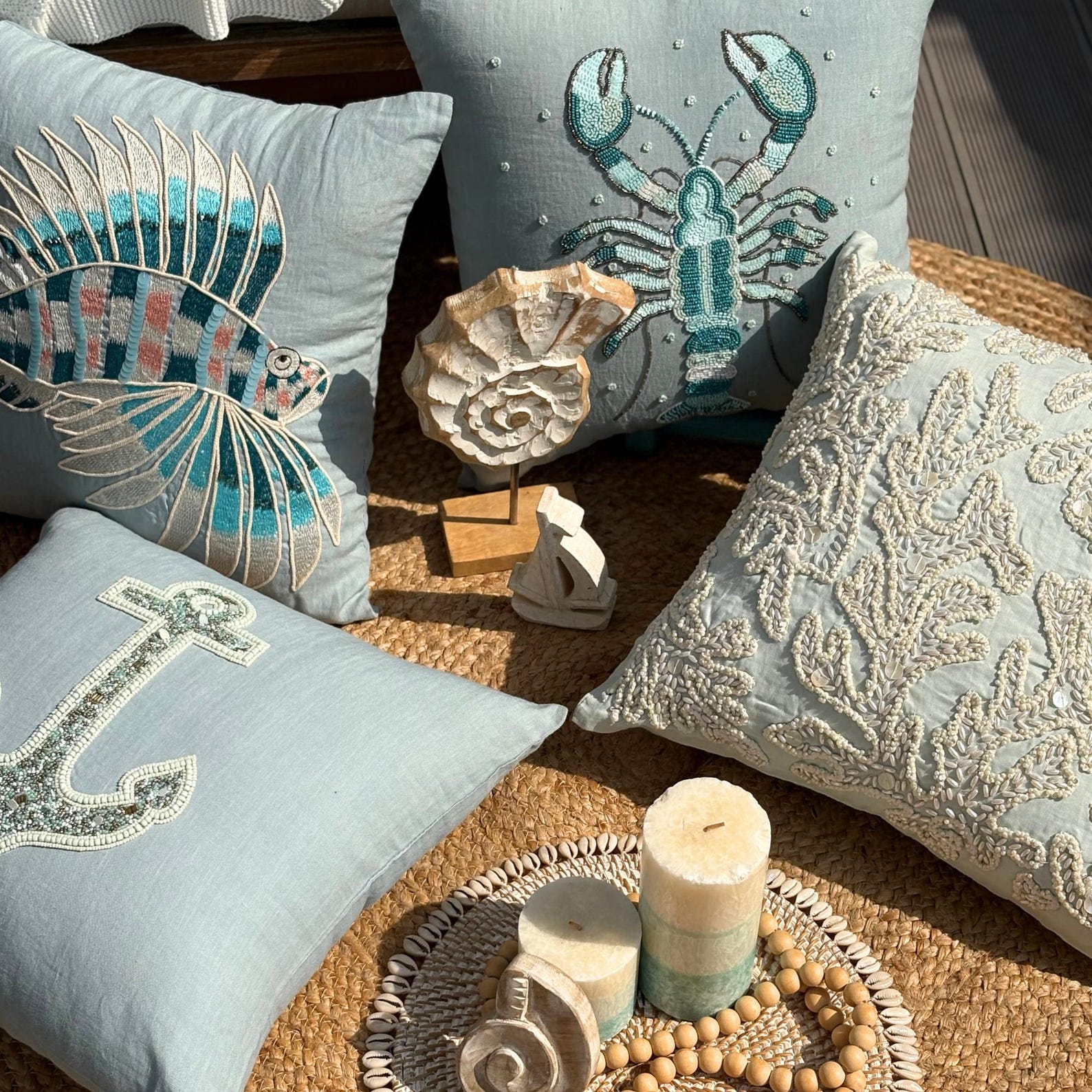 Fish Illustration throw pillow cover, product view 38