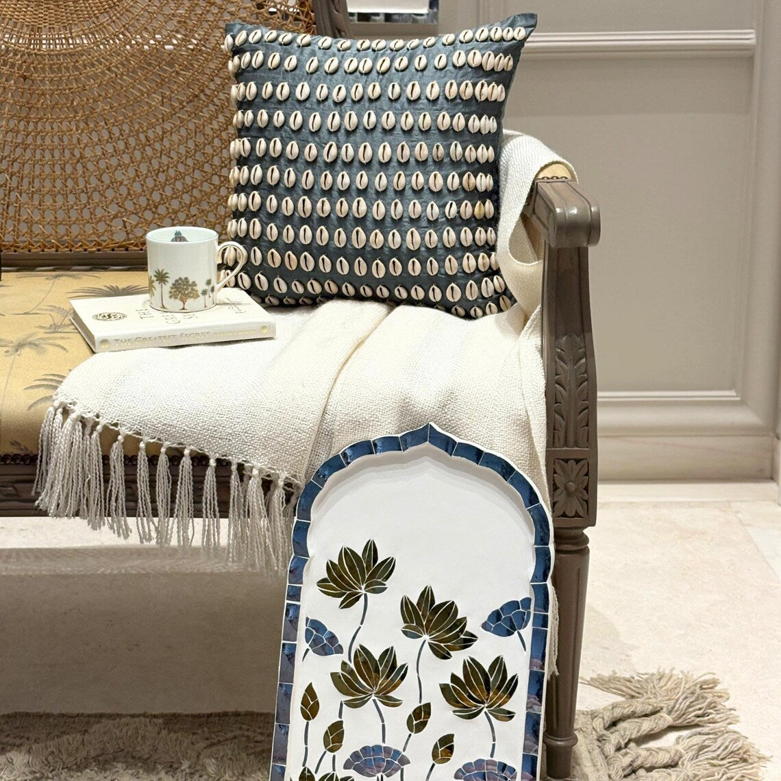 Decorative Shell throw pillow cover, product view 4