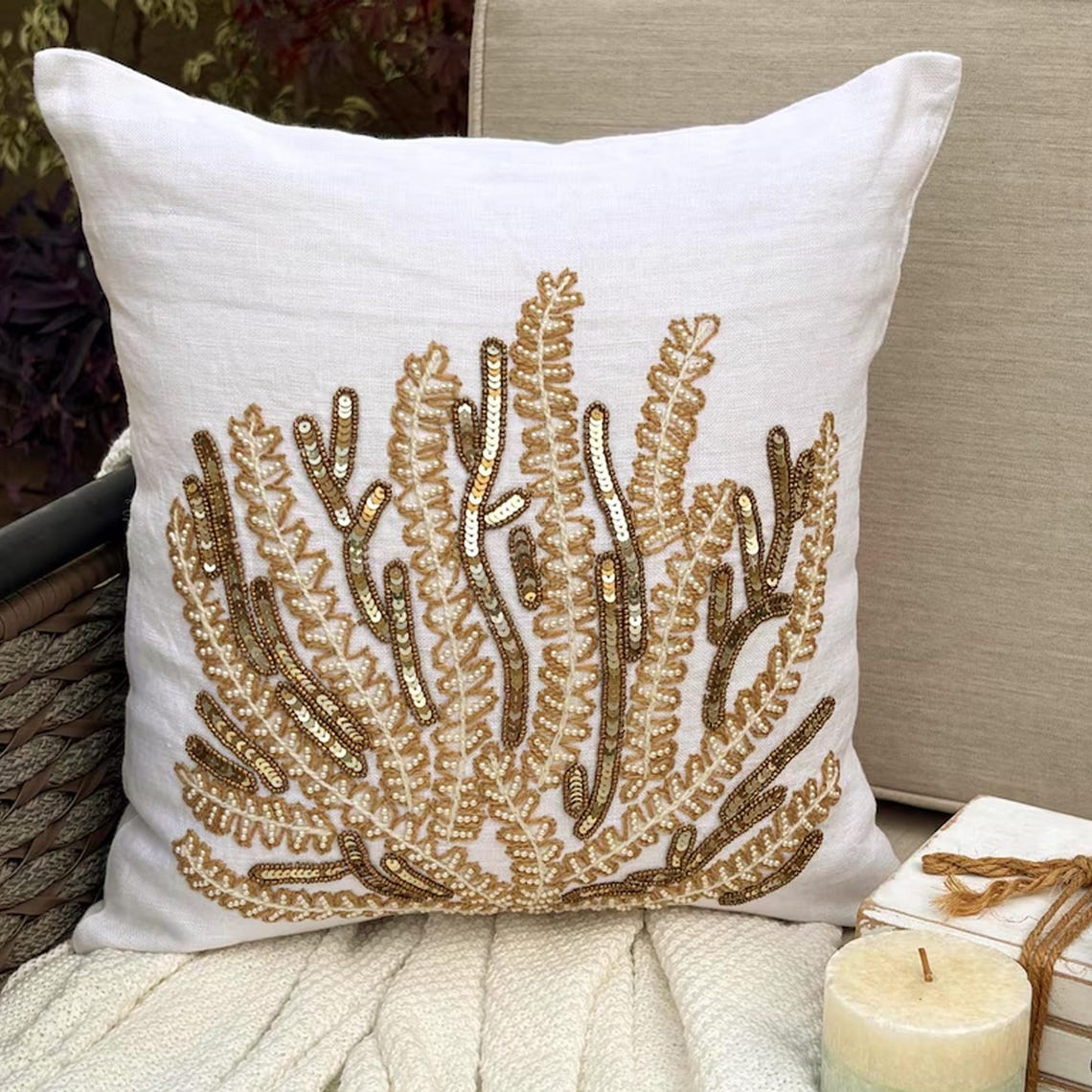 Seahorse Pair throw pillow cover, product view 23