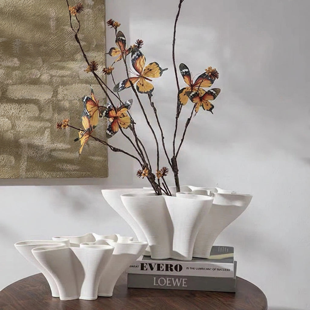 Sculpted Waves Ceramic Vase product view