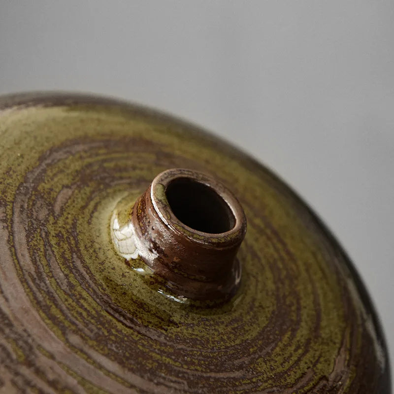 Zen Ceramic Vase Flat Mouth Pot Vase product detail view 4