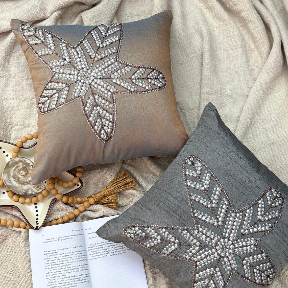 Starfish Detail throw pillow cover, product view 5