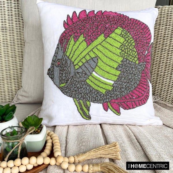 Koi Fish Motif throw pillow cover, product view 40