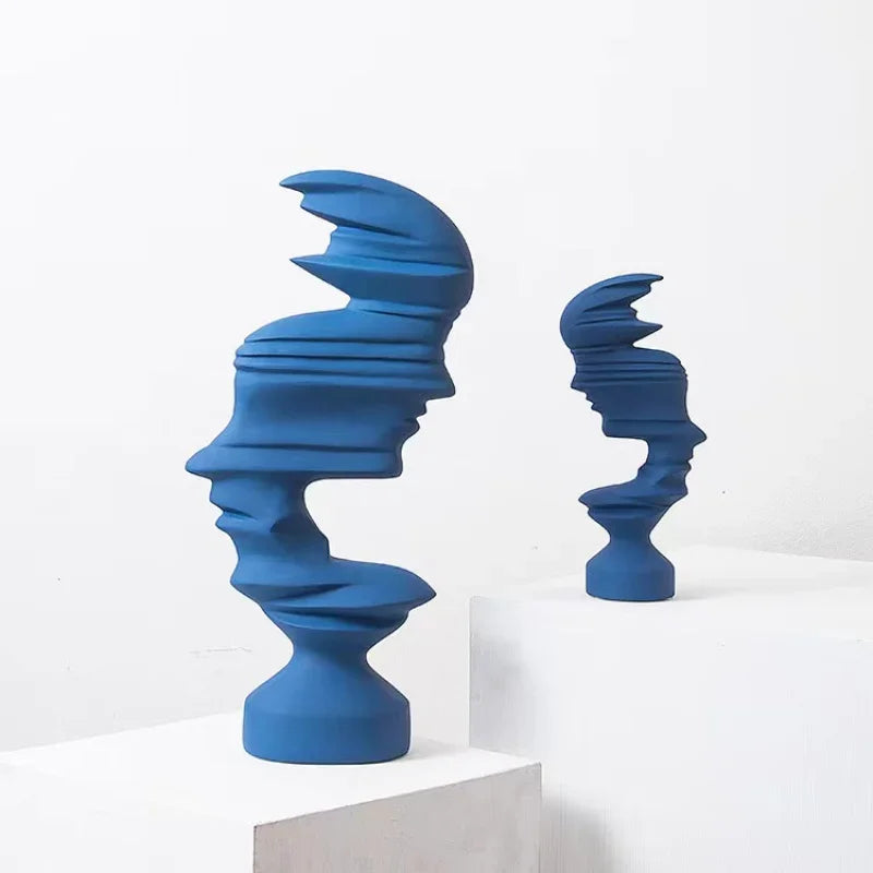 Modern Resin Abstract Human Face Sculpture product view