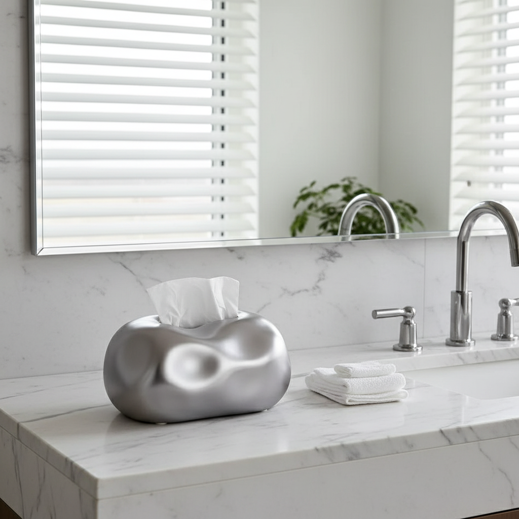 Unstructured Ceramic Tissue Box Cover product detail view 3