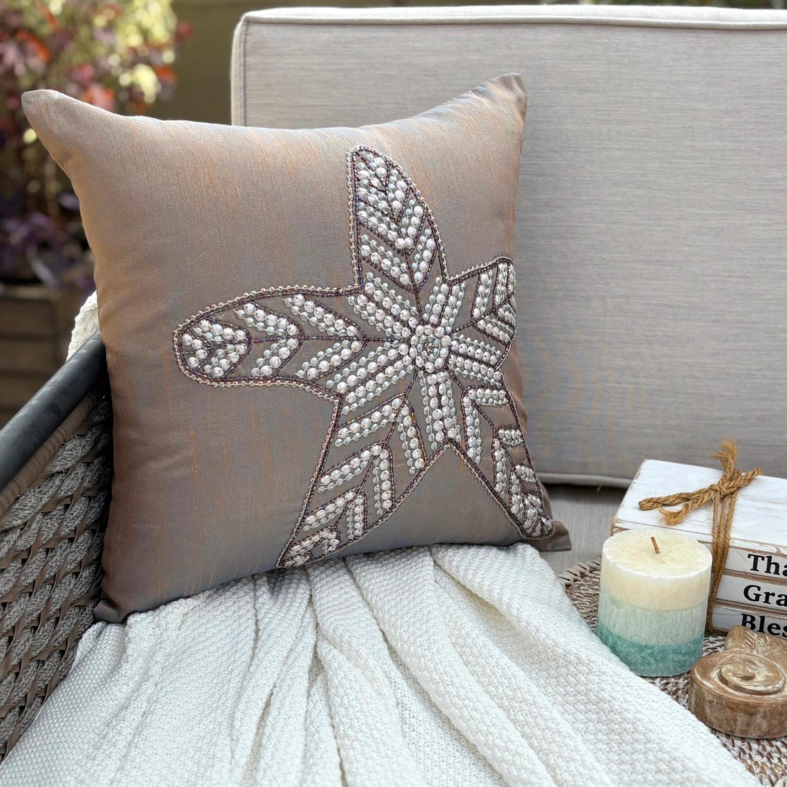 Starfish Detail throw pillow cover, product view 4