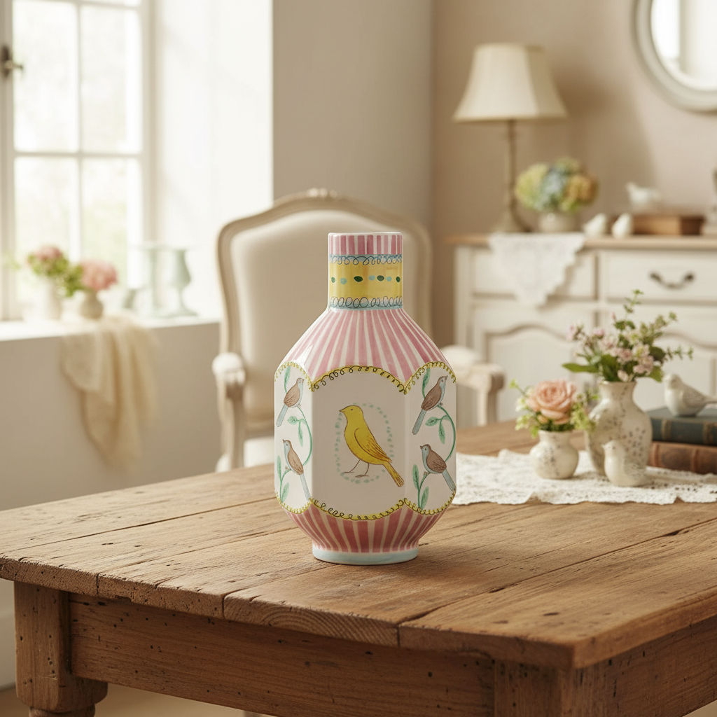 Nightingale Birds Porcelain Ceramic Vase product view