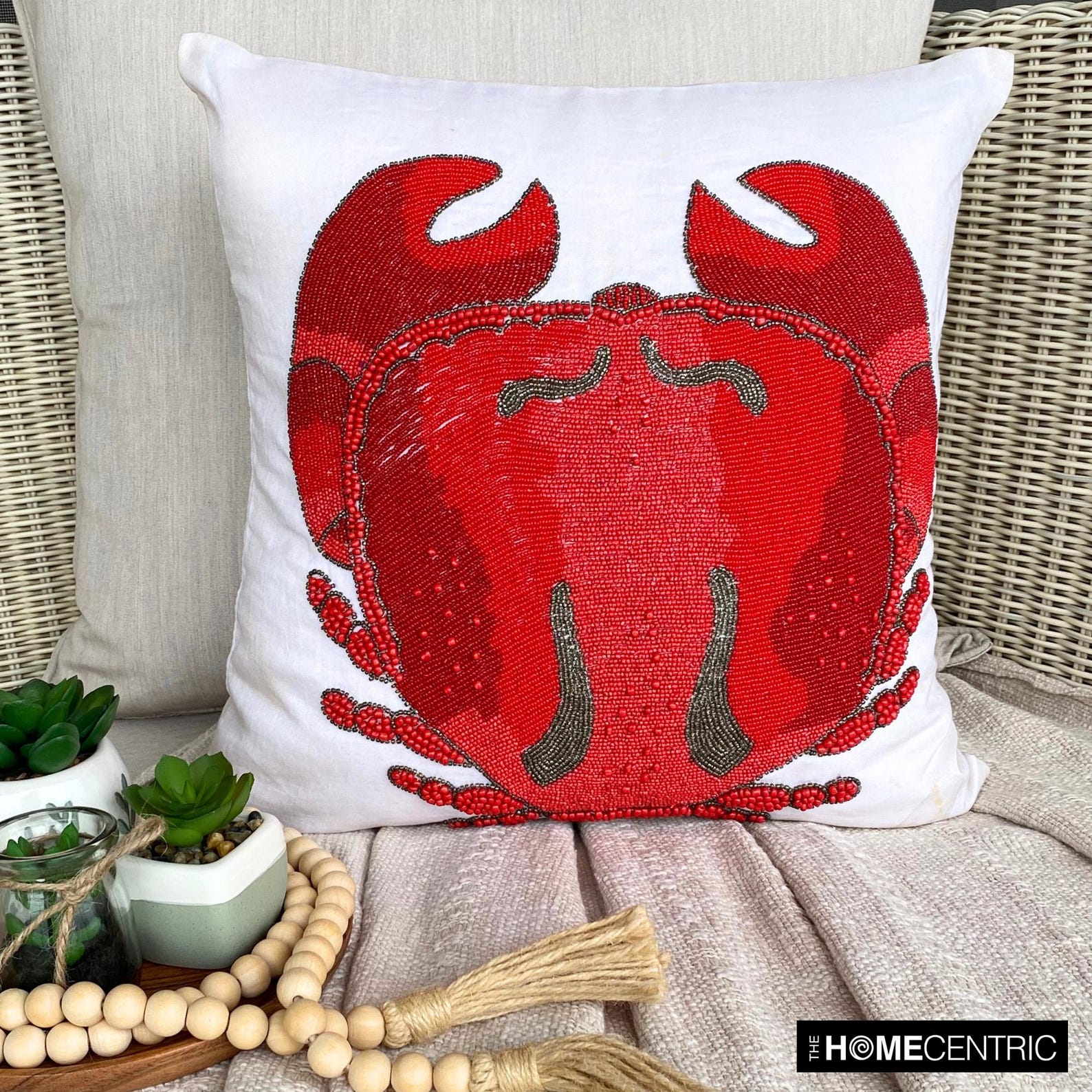 Crab Motif throw pillow cover, product view 1