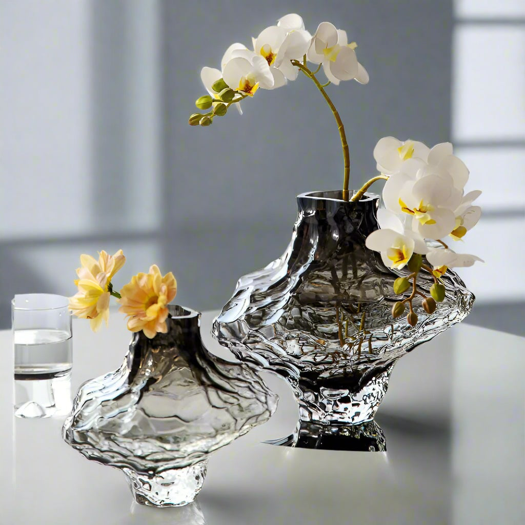 Crystal Textured Modern Glass Vase product view