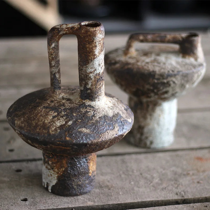 Aged Ceramic Rough Pottery Vase product view