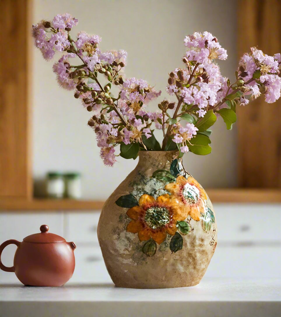Floral Ceramic Pottery Flower Vase product detail view 4