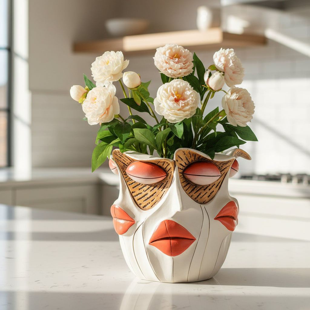 Abstract Kiss Human Face Decorative Vase product view