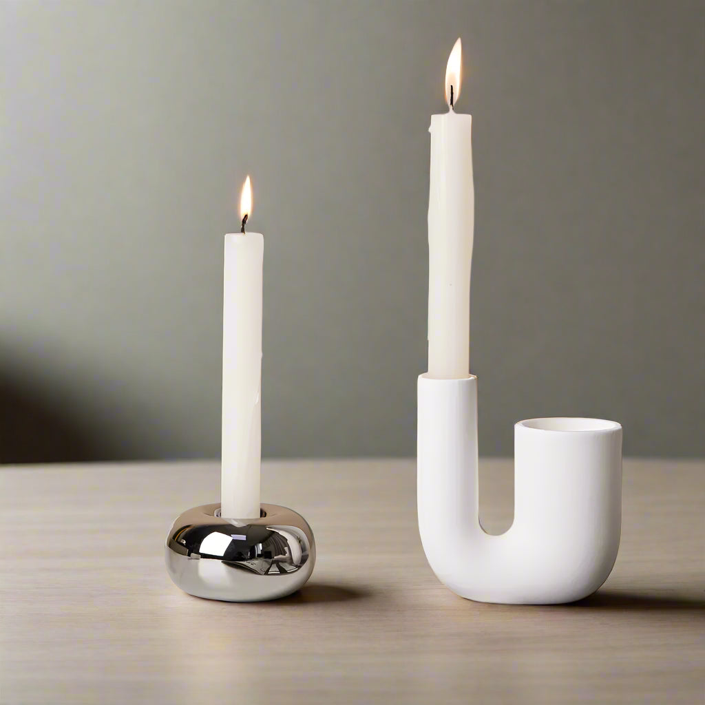 Minimalist Electroplated Candlestick Holders product detail view 3