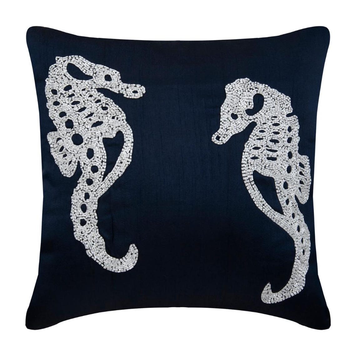Coastal Seahorse throw pillow cover, product view 8