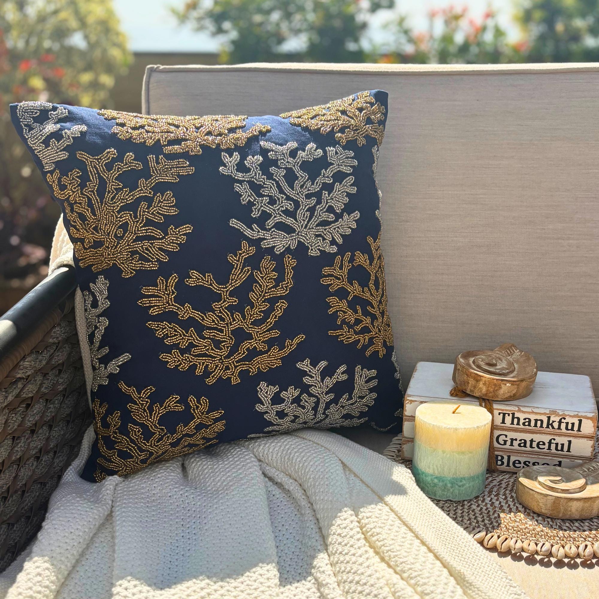 Underwater Seaweed throw pillow cover, product view 4