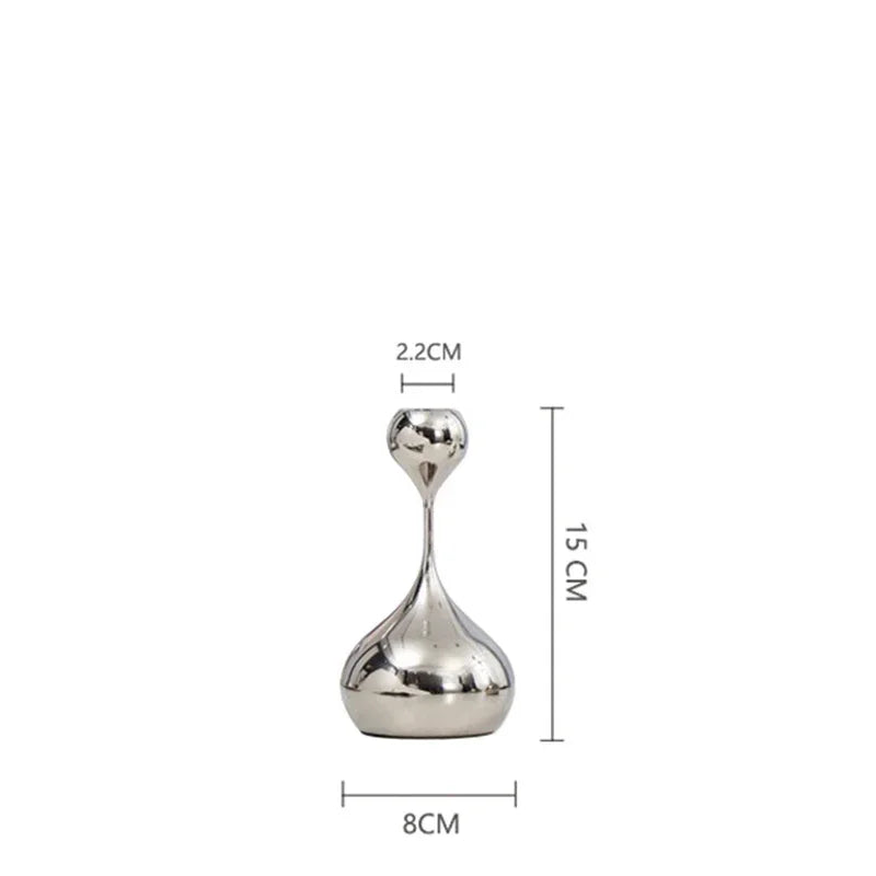 Modern Art Metallic Stem Taper Candle Holder product detail view 8