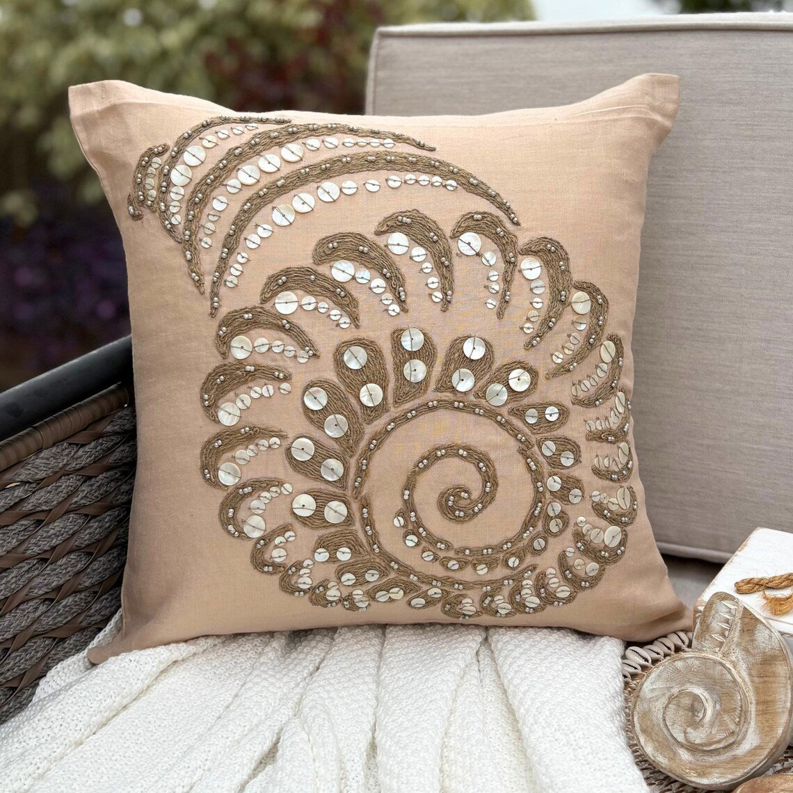 Scattered Shell throw pillow cover, product view 1