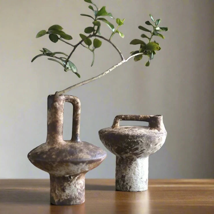 Aged Ceramic Rough Pottery Vase product detail view 2