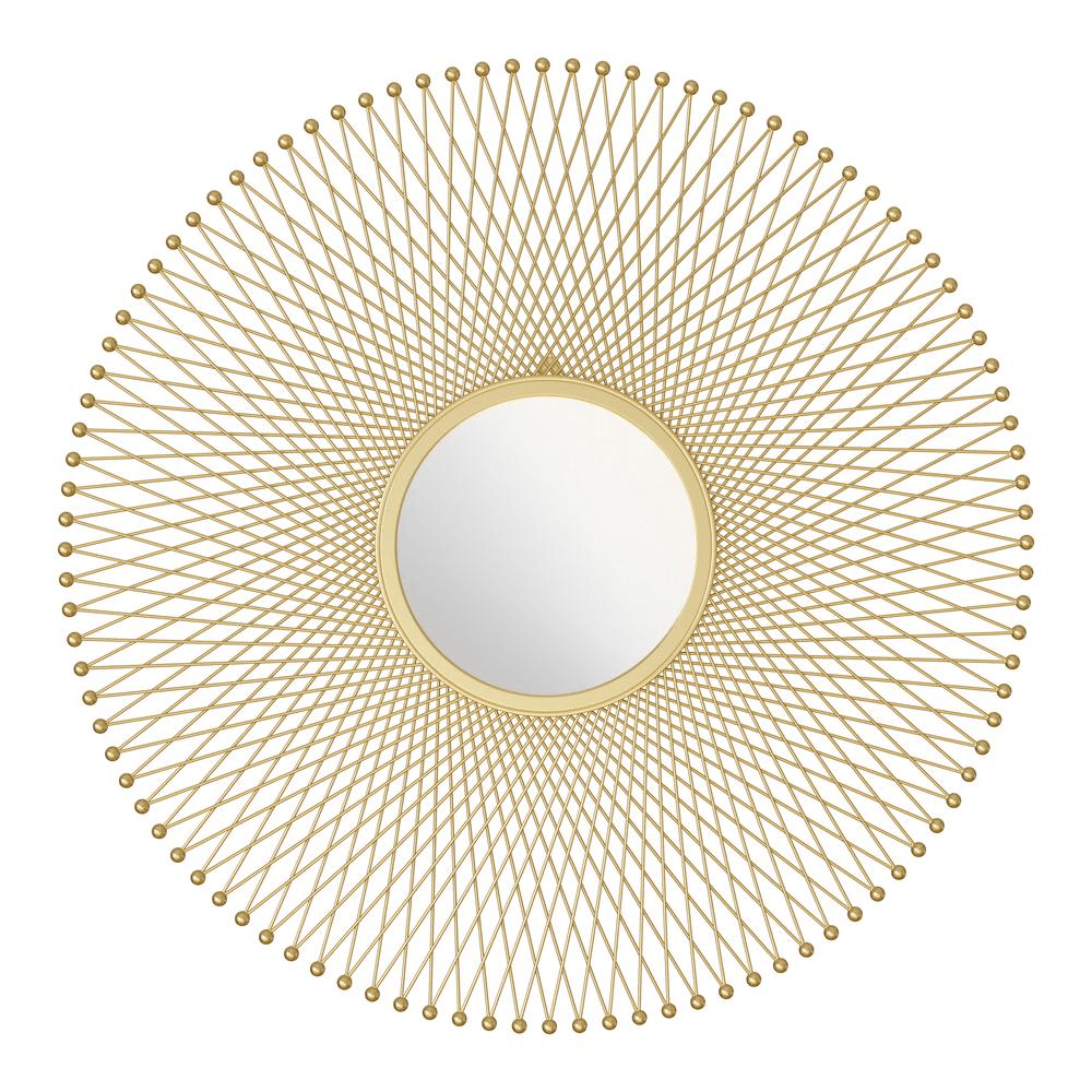 Sunburst Round Metal Wall Mirror product view