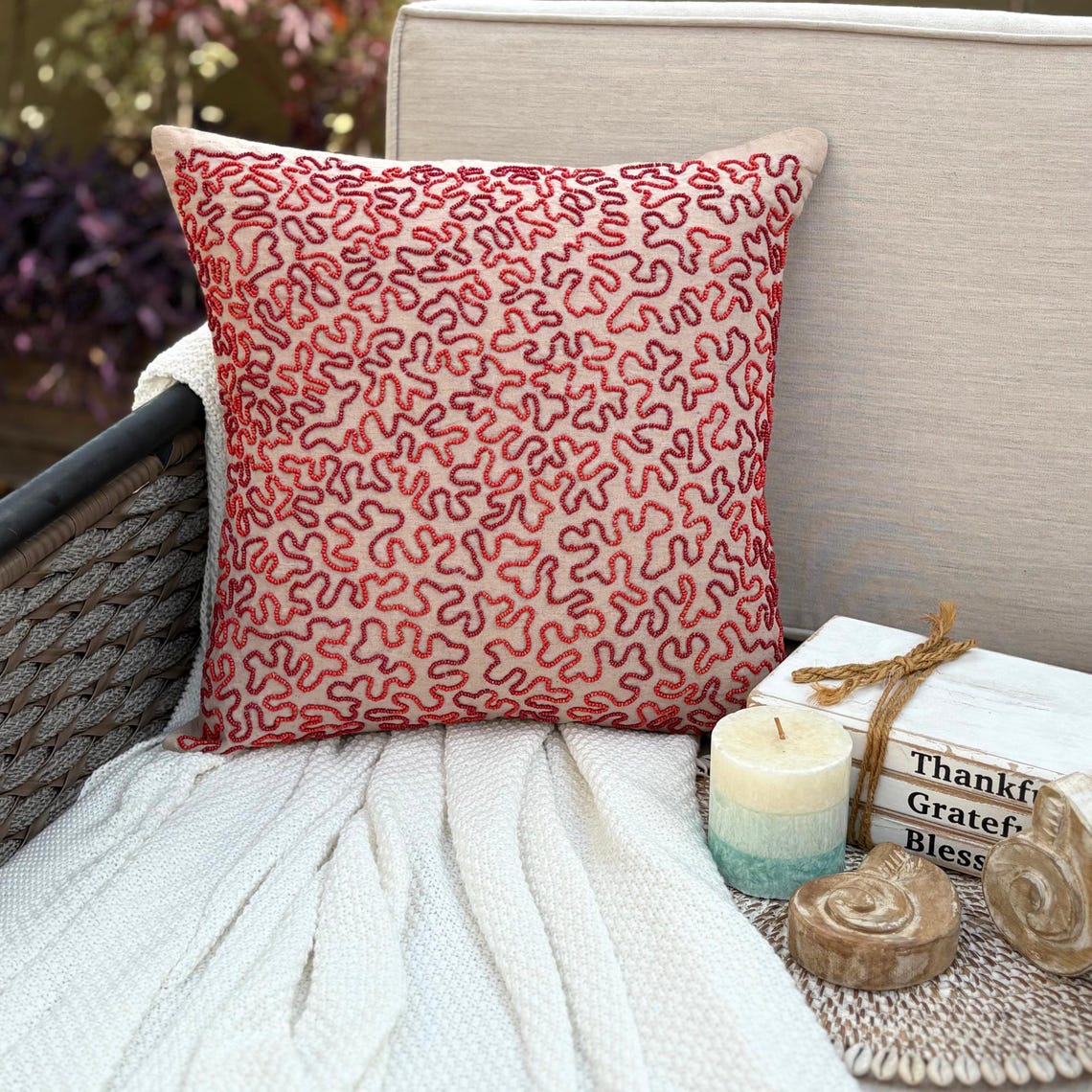 Floral Maze throw pillow cover, product view 2