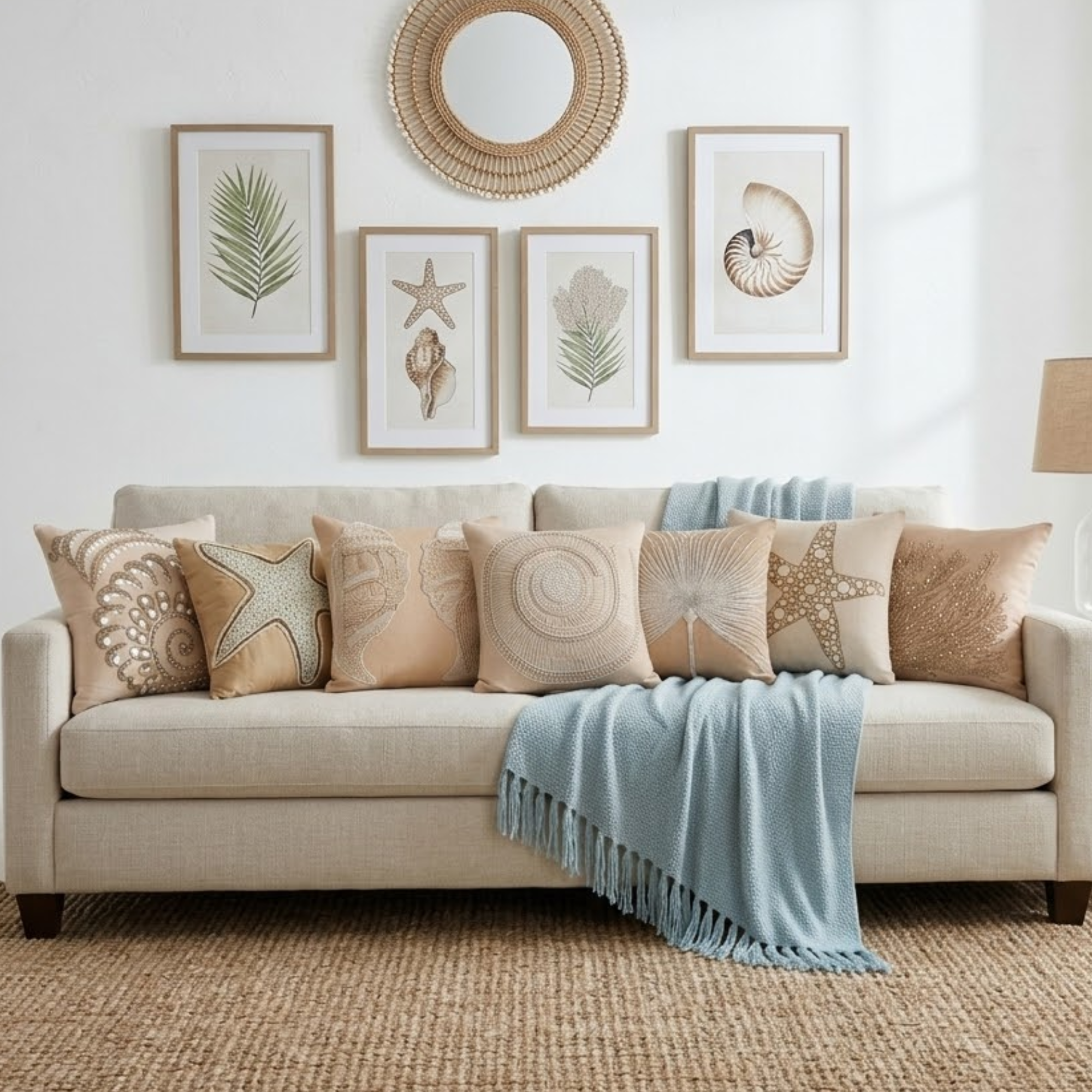 Scattered Shell throw pillow cover, product view 6