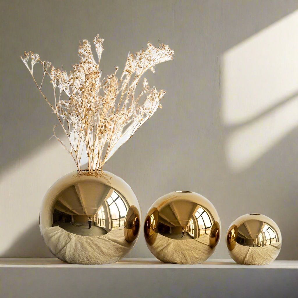 Ball Minimalist Ceramic and Porcelain Round Vase product detail view 3