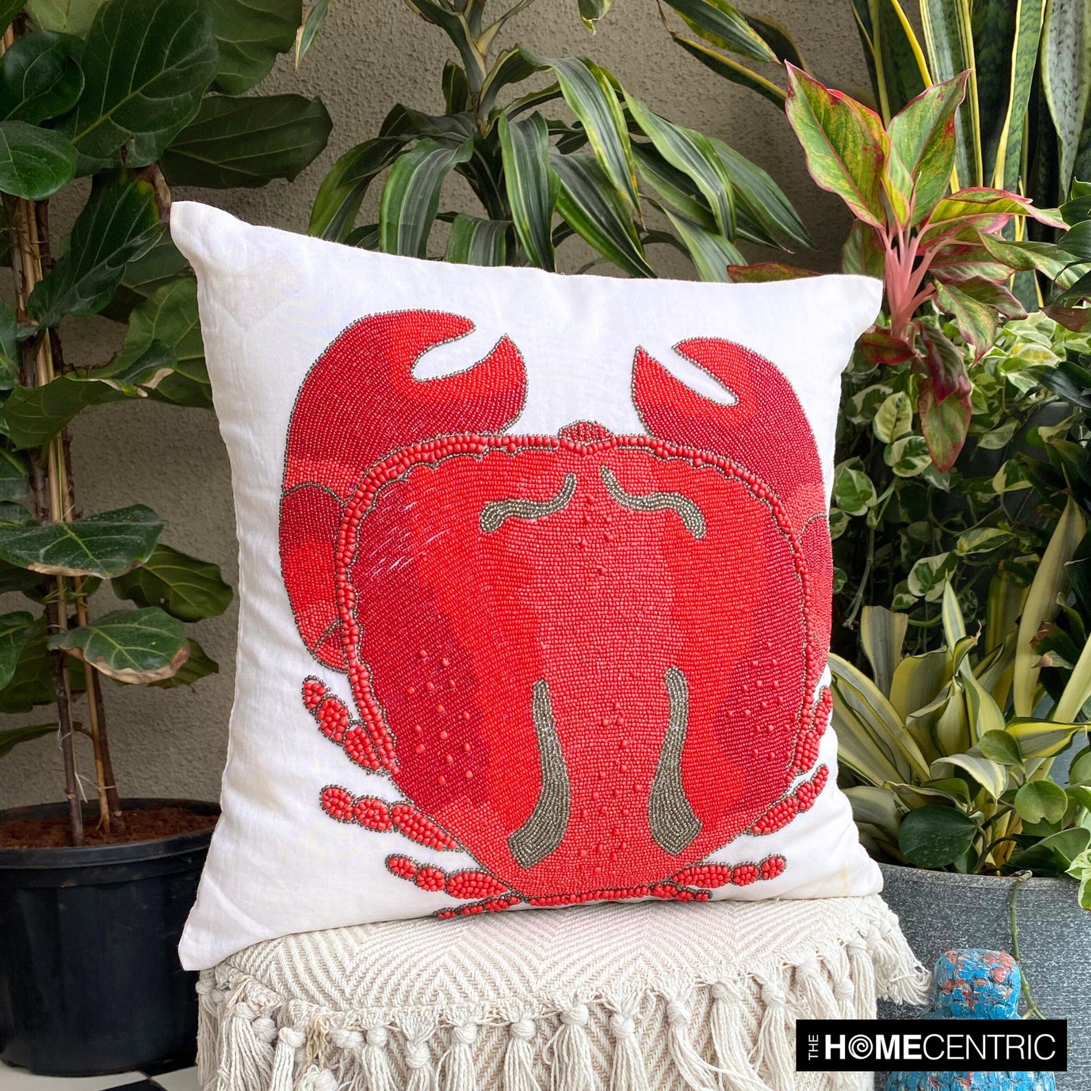 Crab Motif throw pillow cover, product view 4