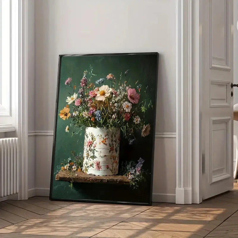 Floral Vase Retro Wall Art Print product detail view 2