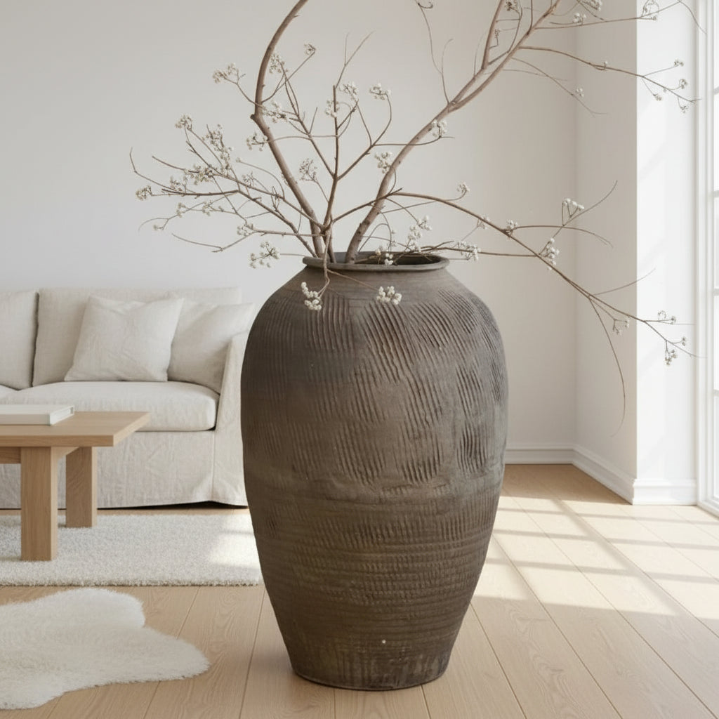 Rustic Zen Large Terracotta Floor Pot Vase product detail view 3