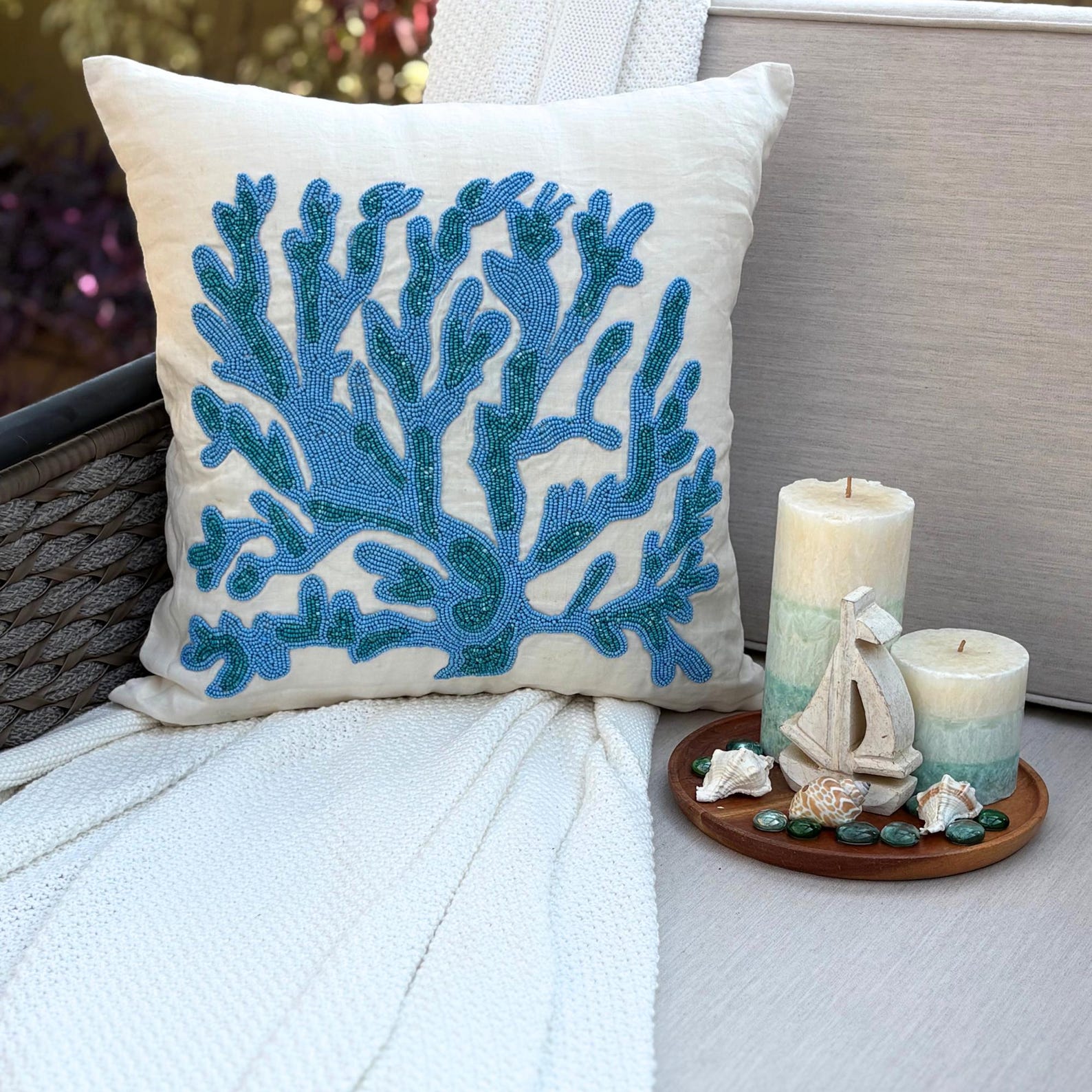 Koi Fish Motif throw pillow cover, product view 35