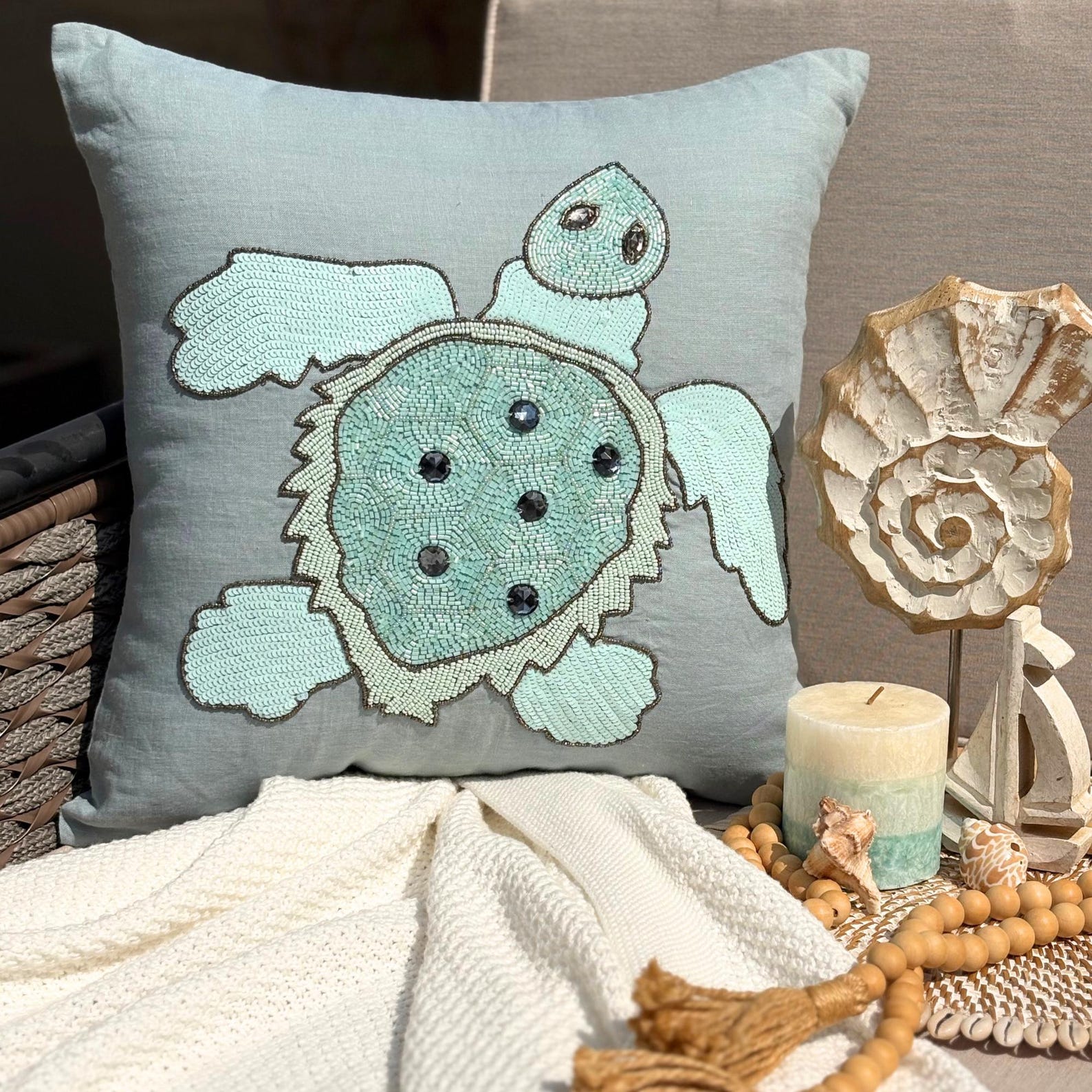 Fish Illustration throw pillow cover, product view 25