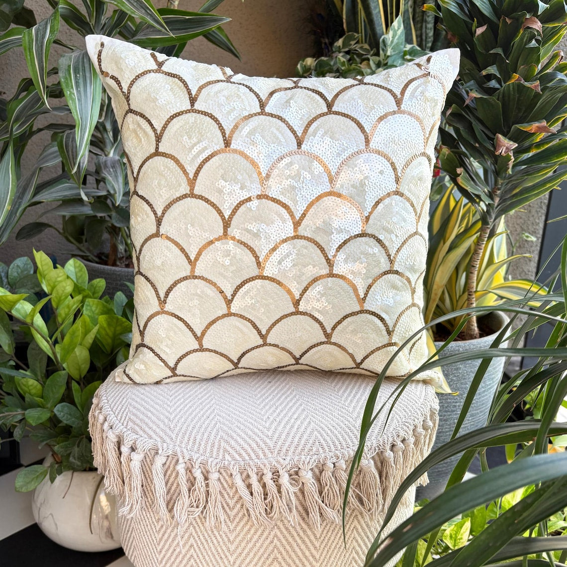 Mermaid Illustration throw pillow cover, product view 4