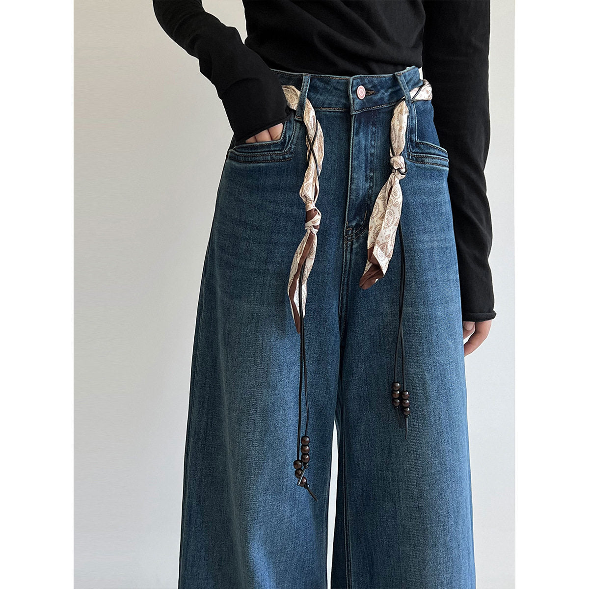 Women's High Waist Straight Leg Flared Jeans