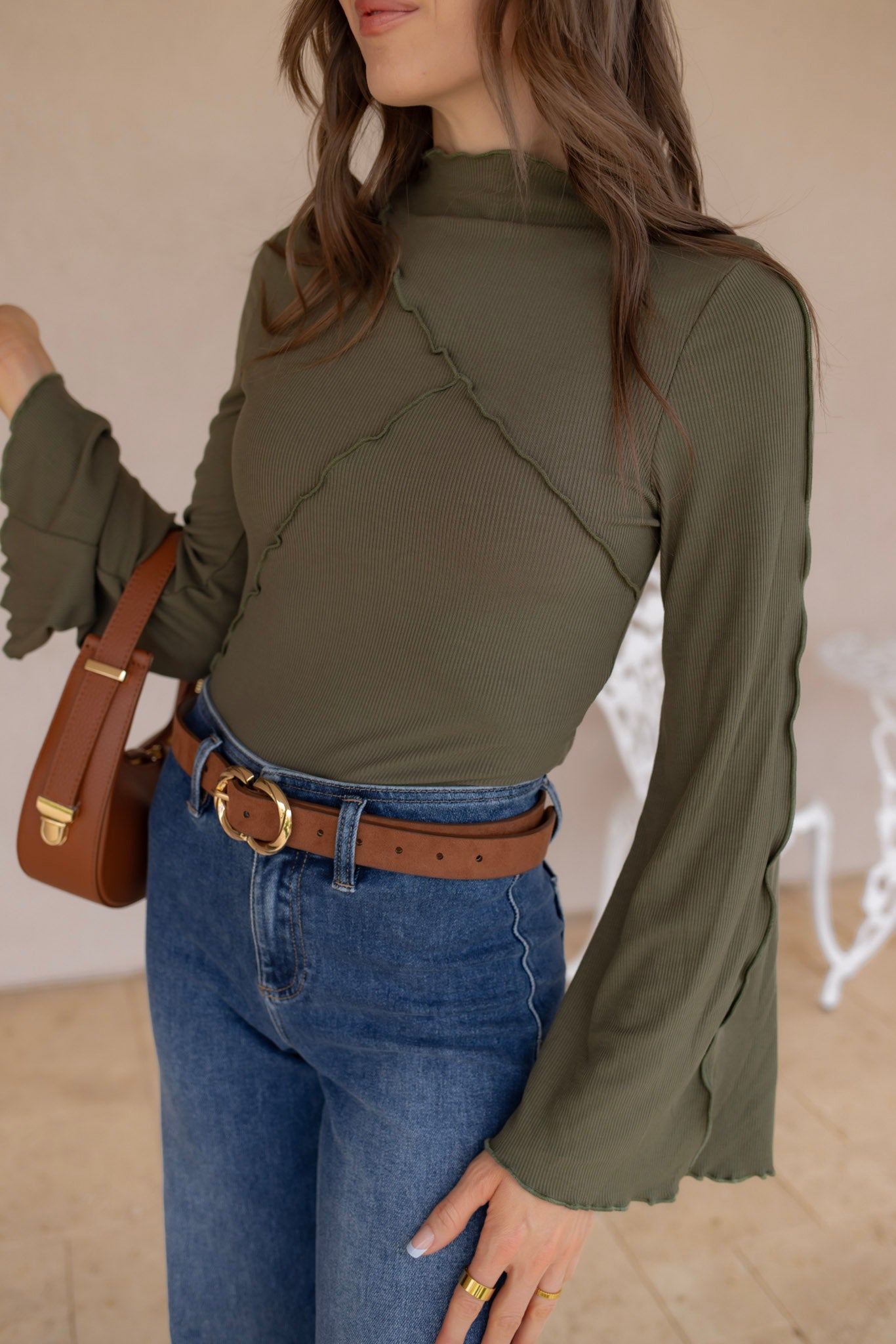 Ruched Clean Long Sleeve Top
