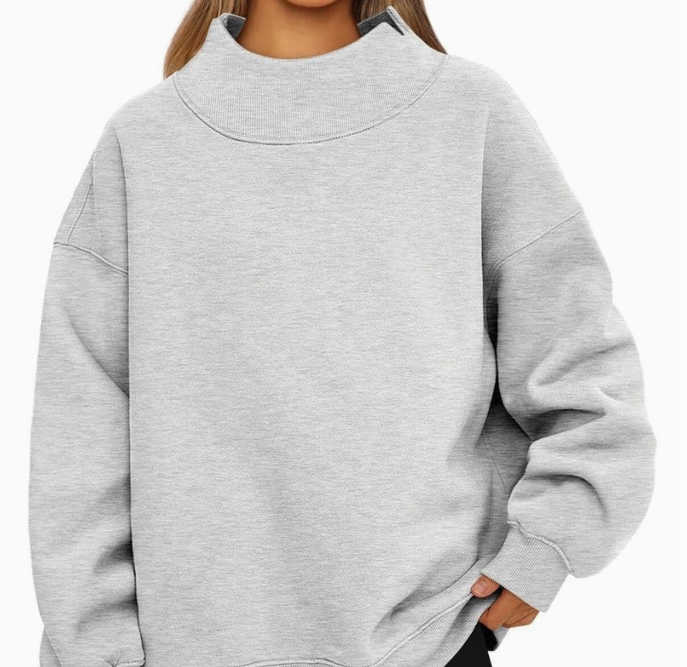 Mock-Neck Warm Everyday Hoodies