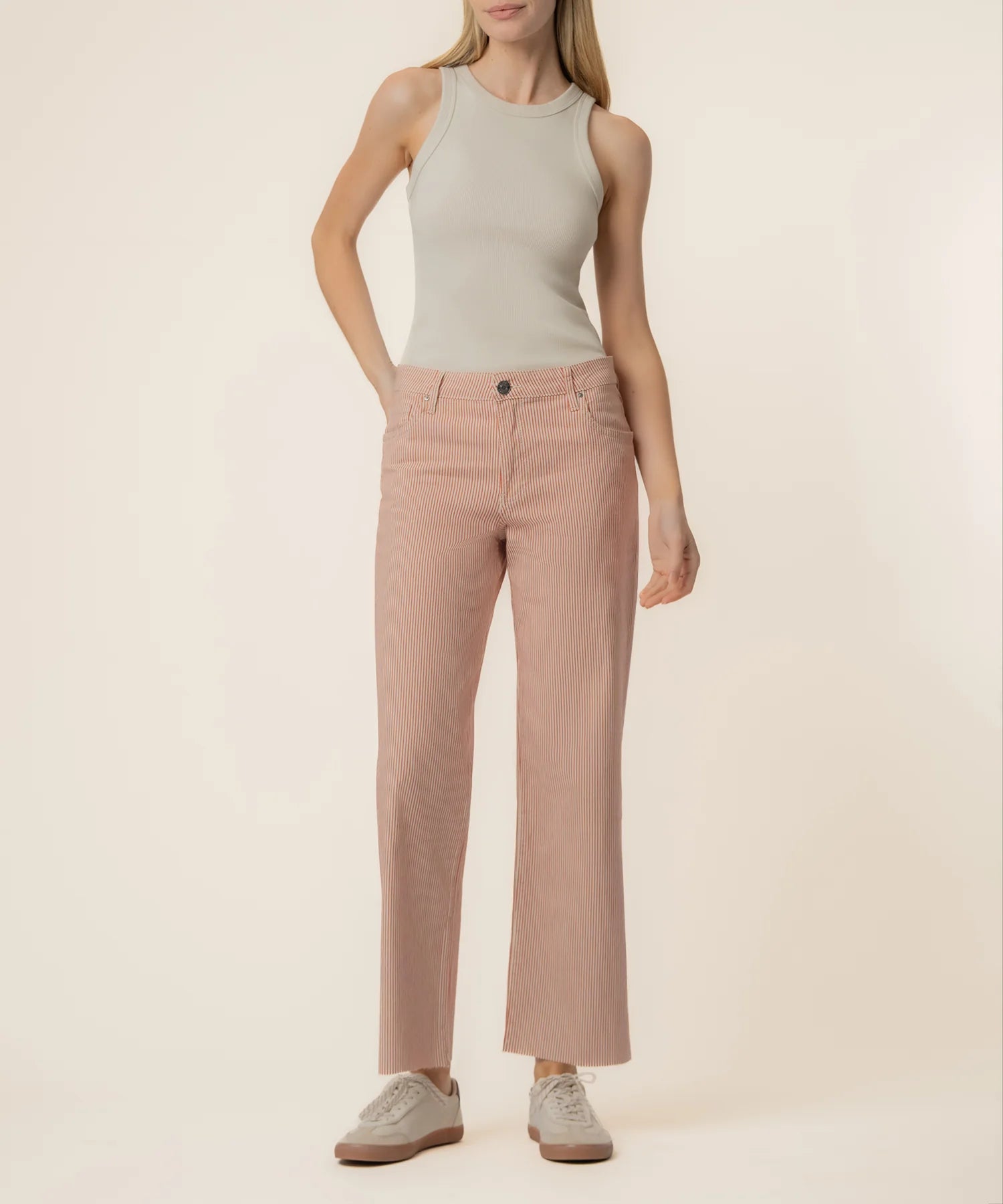 Raw Hem High Rise Wide Leg Jeans