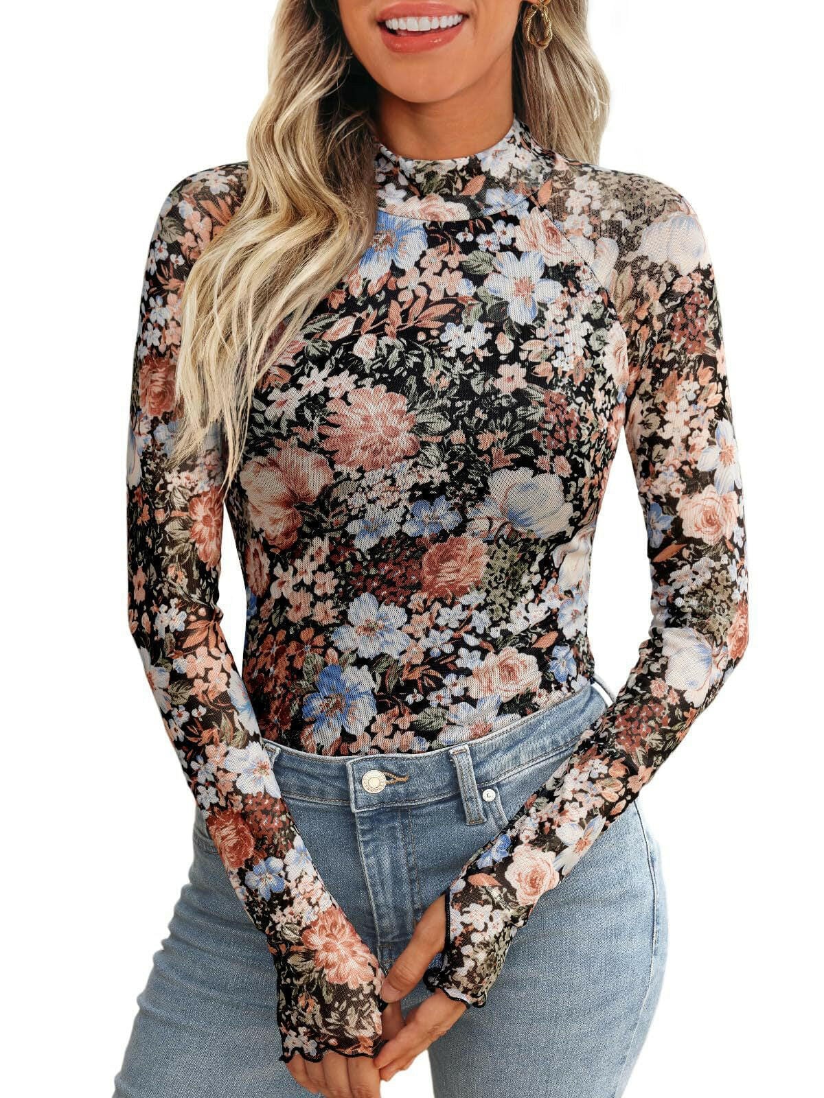 Mesh Relaxed Long Sleeve Top