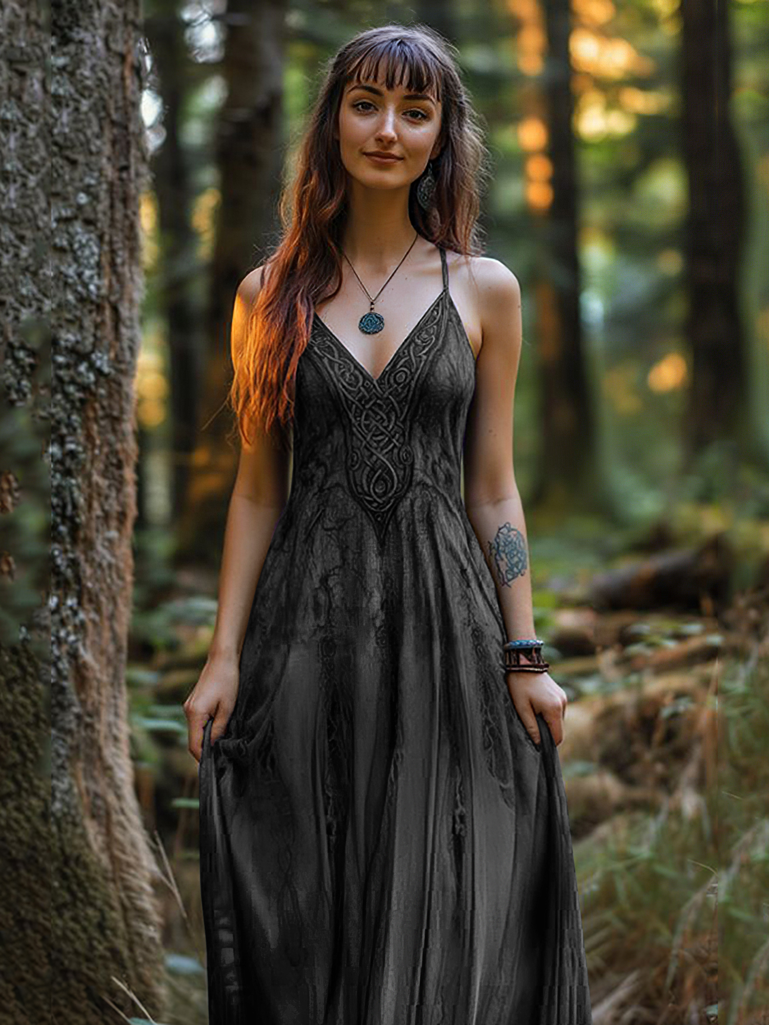 Vintage Celtic Knot Gradient Art Sling Dress
