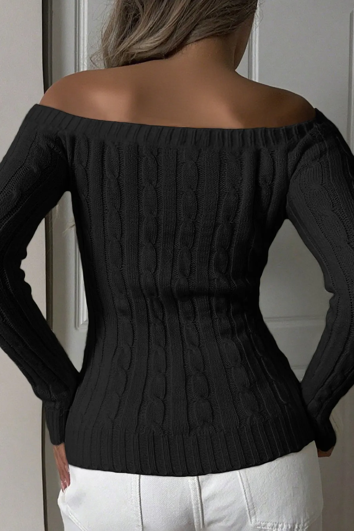 Slim Fit Off Shoulder Sweater