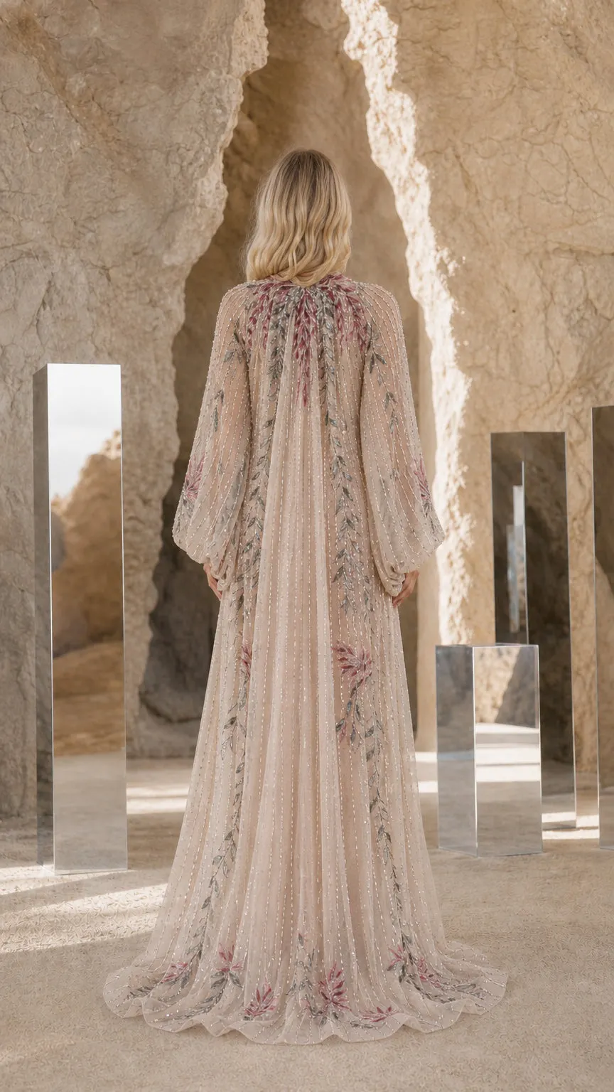 Elegance Long-Sleeve Evening Gown