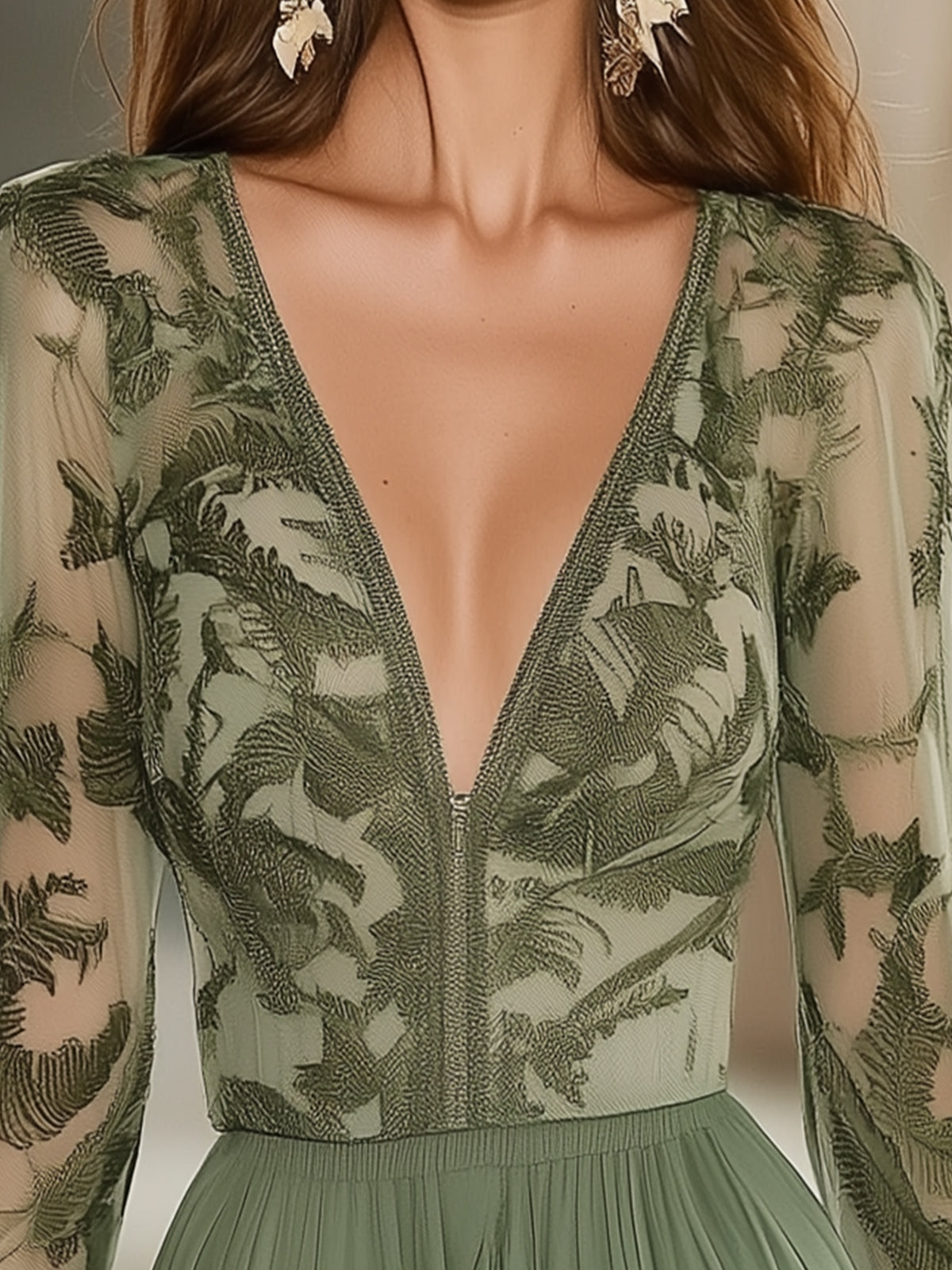 Shipping Fashion Bohemian Leaf Print Chiffon Mini Dress