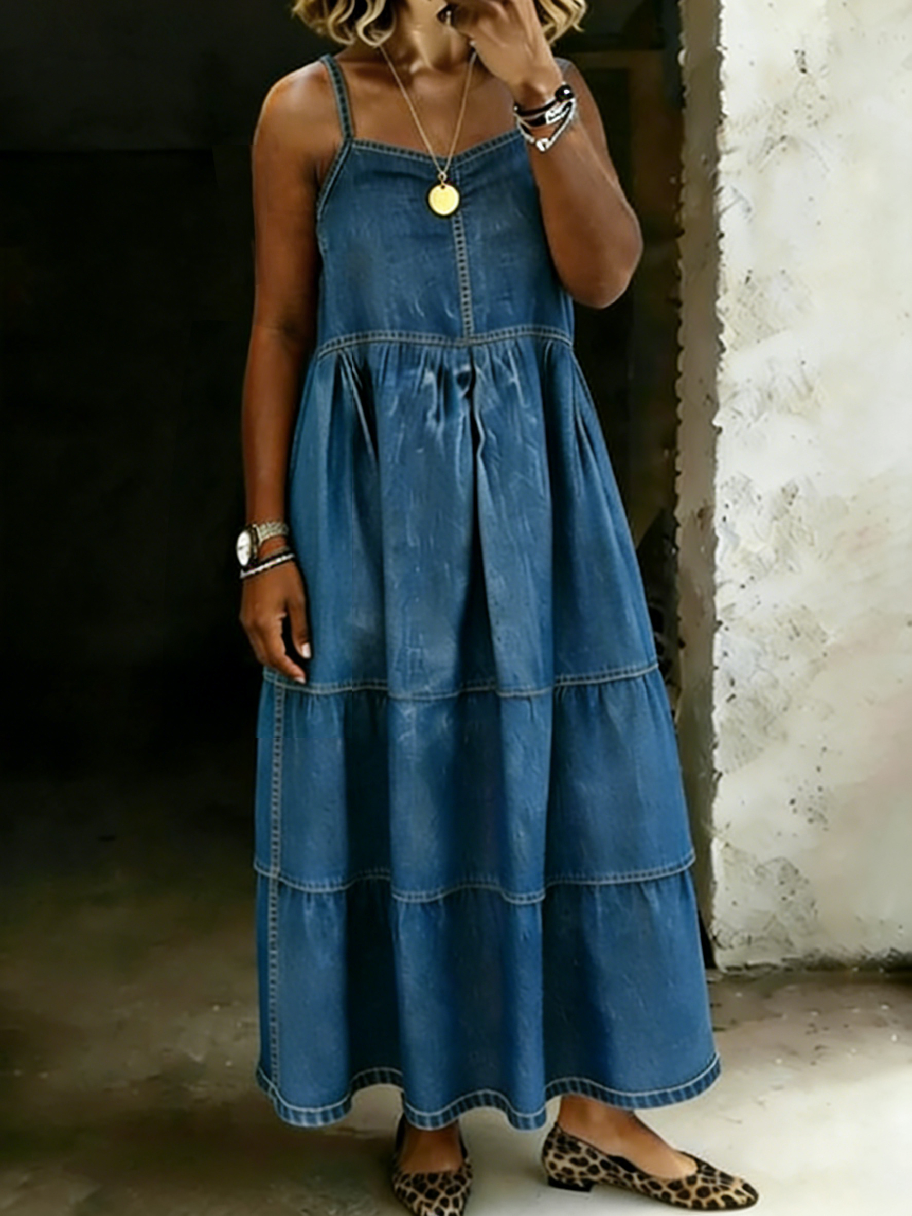 Cotton Denim Dress
