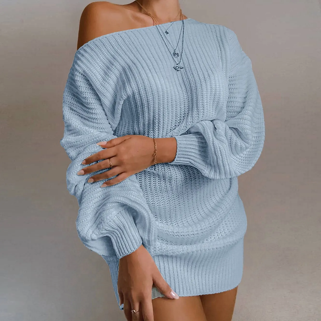 Daily Off Shoulder Sweater Dress